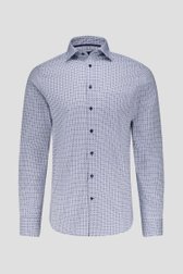 Wit hemd met blauwe print – Regular fit van Dansaert Black voor Heren