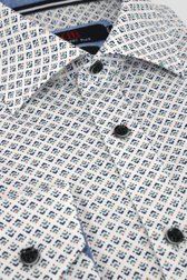 Wit hemd met blauwe print – regular fit van Dansaert Blue voor Heren