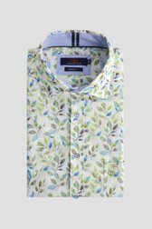 Voorkant van Wit hemd met botanische print - Regular fit door Dansaert Blue voor Heren