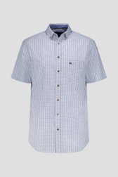 Wit hemd met fijne blauwe print - Comfort fit van Dansaert Blue voor Heren