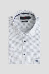 Voorkant van Wit hemd met fijne blauwe print - Regular fit  door Dansaert Blue voor Heren