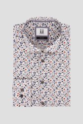 Wit hemd met fijne bloemenprint - Regular fit van Upper East voor Heren