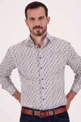 Wit hemd met fijne bloemenprint - Regular fit van Upper East voor Heren