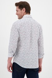 Wit hemd met fijne bloemenprint - slim fit  van Upper East voor Heren