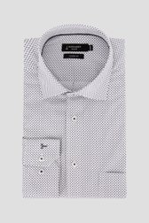 Wit hemd met fijne print - Comfort fit  van Dansaert Black voor Heren