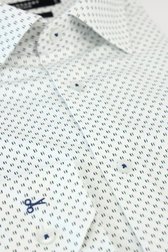 Detail van Wit hemd met fijne print – Slim fit door Dansaert Black voor Heren
