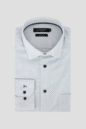 Wit hemd met fijne print – Comfort fit van Dansaert Black voor Heren