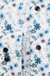 Wit hemd met gebloemd motief - Slim fit van Michaelis voor Heren