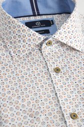 Productfoto 2 van Wit hemd met geometrisch motief - Regular fit door Dansaert Blue voor Heren