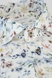 Wit hemd met kleurrijke bladerprint - Slim fit van Michaelis voor Heren