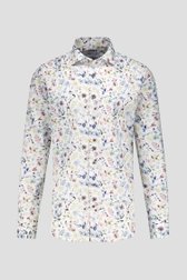 Productfoto 3 van Wit hemd met kleurrijke bladerprint - Slim fit door Michaelis voor Heren