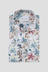 Productfoto 1 van Wit hemd met kleurrijke bloemenprint - Slim fit  door Michaelis voor Heren