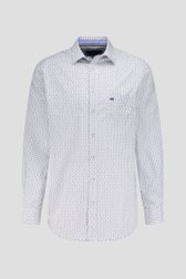 Wit hemd met kleurrijke miniprint - Comfort fit van Dansaert Blue voor Heren