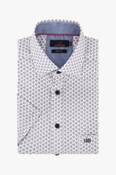 Wit hemd met patroon en korte mouwen - regular fit van Dansaert Blue voor Heren