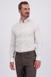 Voorkant van  Wit hemd met streepjes - Slim fit door Dansaert Black voor Heren