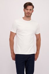 Voorkant van Wit katoenen T-shirt met ronde hals  door Upper East voor Heren