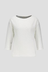 Wit T-shirt in structuurstof van Barbara Lebek voor Dames