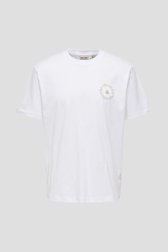 Productfoto 1 van Wit T-shirt met backprint en ronde hals door Only & Sons voor Heren