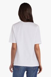 Wit T-shirt met blauwe strass in stretchkatoen van Bicalla voor Dames