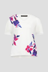 Wit T-shirt met bloemenprint van Claude Arielle voor Dames