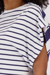 Detail van Wit T-shirt met Bretonse streep door Louise voor Dames