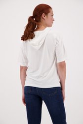 Wit T-shirt met kap van Opus voor Dames