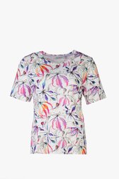 Wit T-shirt met kleurrijke bloemenprint van Bicalla voor Dames