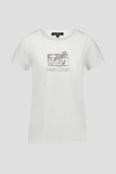Wit T-shirt met opdruk van More & More voor Dames