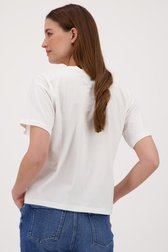 Wit T-shirt met opschrift  van Louise voor Dames