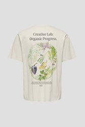 Productfoto 2 van Wit T-shirt met ronde hals en organische print door Only & Sons voor Heren