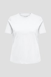 Productfoto 1 van Wit T-shirt met ronde hals door ONLY Carmakoma voor Dames