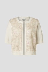 Productfoto 1 van Wit vestje met bloemenmotief in pailletten door More & More voor Dames