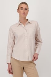 witte blouse met beige strepen van Liberty Island voor Dames