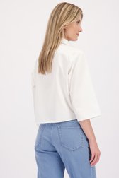Detail van Witte blouse met bladermotief door D'Auvry voor Dames