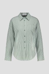 Productfoto 1 van Witte blouse met donkergroen gestreept motief  door Liberty Island voor Dames