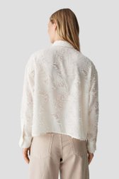 Achterkant van Witte blouse met fijne franjes door Opus voor Dames