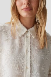Detail van Witte blouse met fijne franjes door Opus voor Dames