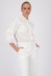 Witte blouse met geborduurd bloemenmotief van More & More voor Dames