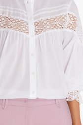 Witte blouse met kanten details van More & More voor Dames