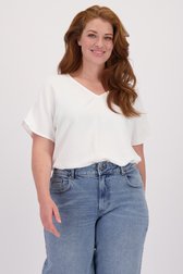 Voorkant van Witte blouse met korte mouwen door ONLY Carmakoma voor Dames