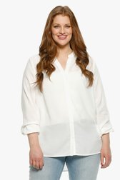Witte blouse met V-hals van Only Carmakoma voor Dames