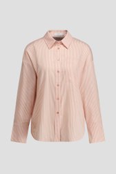 Productfoto 1 van Witte blouse met zalmroos gestreept motief door Liberty Island voor Dames