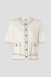 Productfoto 1 van Witte cardigan met korte mouwen door More & More voor Dames