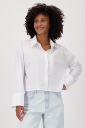 Voorkant van Witte cropped hemdblouse  door Louise voor Dames