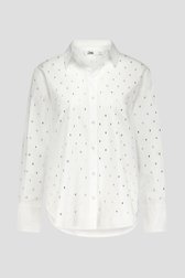 Witte hemdblouse met strass steentjes van Louise voor Dames