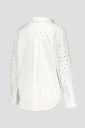 Witte hemdblouse met strass steentjes van Louise voor Dames