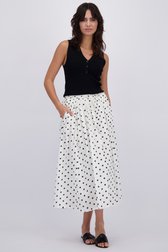 Voorkant van Witte midirok met zwarte polkadotprint door JDY voor Dames