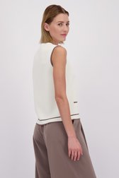 Detail van Witte mouwloze cardigan door D'Auvry voor Dames