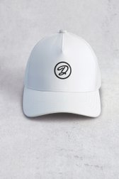 Achterkant van Witte pet met logo door Dansaert Golf Club voor Heren