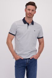 Witte polo met blauwe print van Dansaert Blue voor Heren